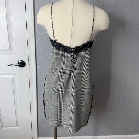 Whimsigoth Plaid Slip Dress with Lace Trim – ZARA – Dark Romantic Aesthetic, S - Picture 3 of 8